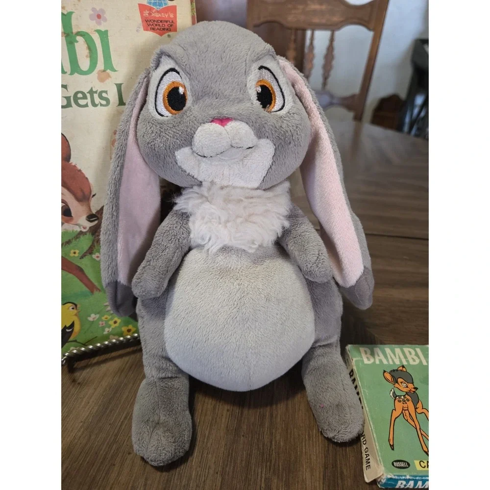 vintage 1946 Bambi card game, Disney Book And Thumper Plush